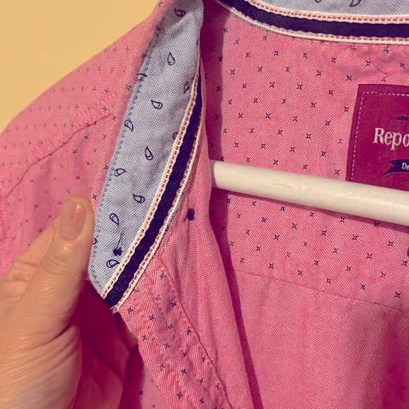 L Report Collection Men Casual Linen Shirt Short Sleeve Button Down Summer Beach - Picture 5 of 17